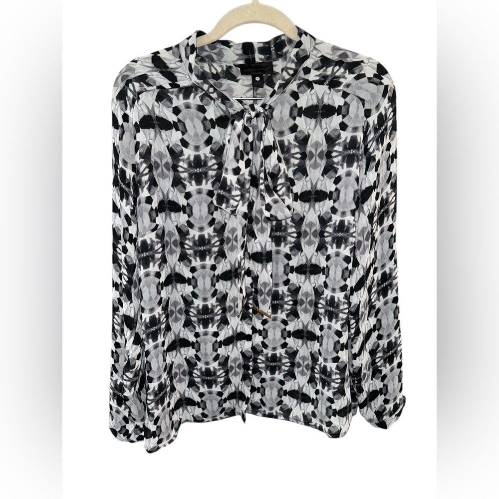Worthington Monochrome Patterned Blouse